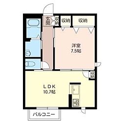 エトワール 1LDKの間取図画像