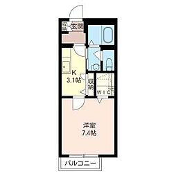 シャーメゾン・M 1Kの間取図画像