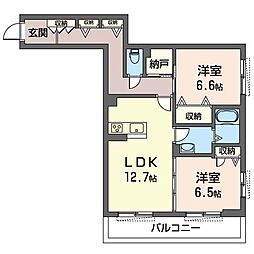 アナベル 2LDKの間取図画像