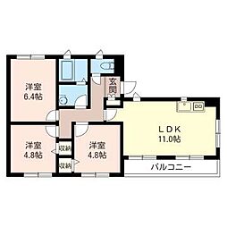 コモレビュー山手 3LDKの間取図画像