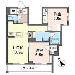 ウィステリアガーデン 2LDKの間取図画像