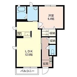 ボナール戸塚B 1LDKの間取図画像