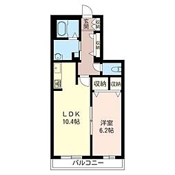 フローラ5 1LDKの間取図画像