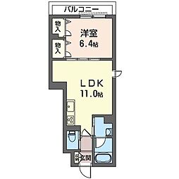 コリーヌ東戸塚 1LDKの間取図画像