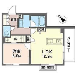 コンティキュール熊之堂 1LDKの間取図画像