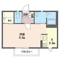 コンフォリア 1Kの間取図画像