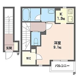 アネックスA 1Kの間取図画像