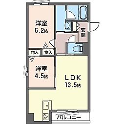 フロントマーレ 2LDKの間取図画像