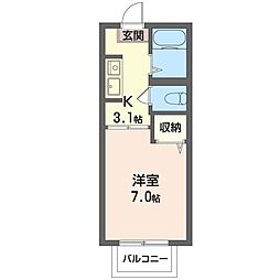 プレイト・ステージK 1Kの間取図画像