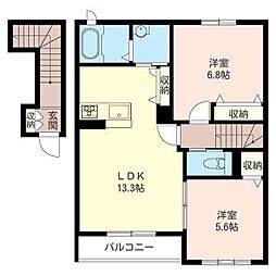 コートリベーラ1 2LDKの間取図画像