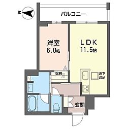 アドミラドール 1LDKの間取図画像