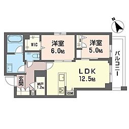 フォース アルカナ 2LDKの間取図画像