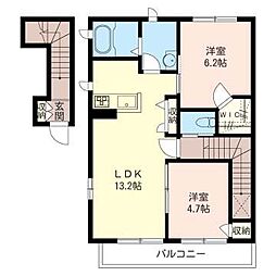 セリシールあざみ野 2LDKの間取図画像