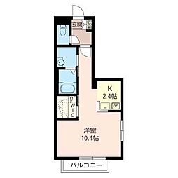 グランシャリオ 1Kの間取図画像
