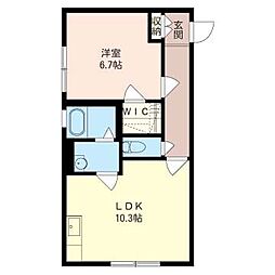 カサヴェール鷺沼 1LDKの間取図画像