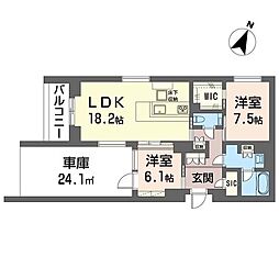 ルクセント 2LDKの間取図画像