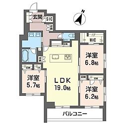 ルクセント 3LDKの間取図画像