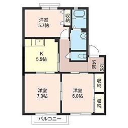フォンターナ・いずみ 3Kの間取図画像