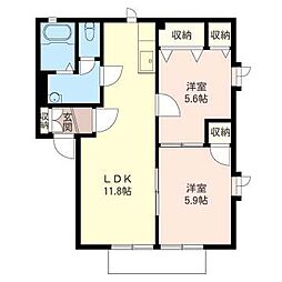 アルファーメゾン・泉 2LDKの間取図画像