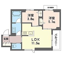 ジョイアークス湘南藤沢 2LDKの間取図画像