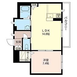 フローラ・ベルテ 1LDKの間取図画像