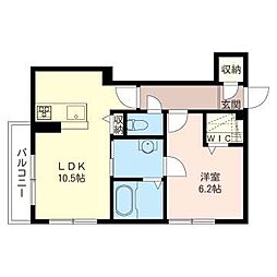 カーサレジオ 1LDKの間取図画像