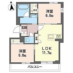 ココル・イグレック 2LDKの間取図画像