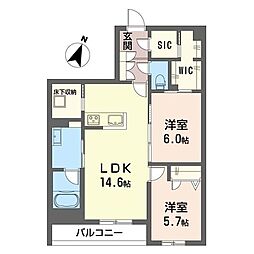 間取図画像 2LDK