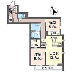 ラディアント 2LDKの間取図画像