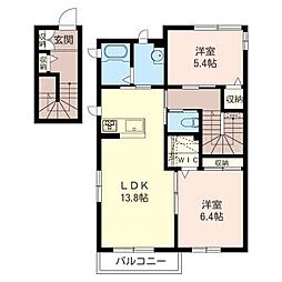 サンセール3 2LDKの間取図画像
