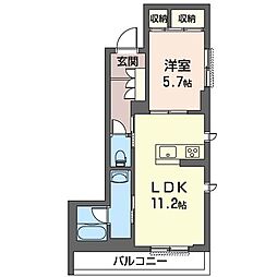 Prime戸田公園 1LDKの間取図画像
