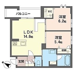 ジョイアスガード浦和美園 00303 3階2LDKの間取り