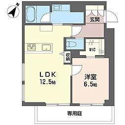 エルシエル 1LDKの間取図画像