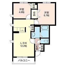 サンコウ 2LDKの間取図画像