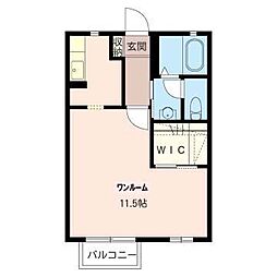 エミネンスB ワンルームの間取図画像