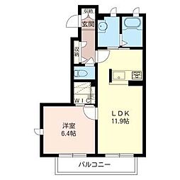 エレンシア 1LDKの間取図画像