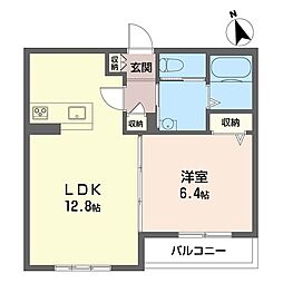 ヴェルジェ・エスト 1LDKの間取図画像