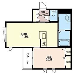 WEST洗足池 1LDKの間取図画像