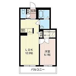 リヴェール 1LDKの間取図画像