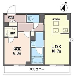 藤沢市亀井野2丁目マンション 1LDKの間取図画像