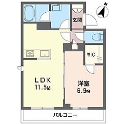 藤沢市亀井野2丁目マンション 1LDKの間取図画像