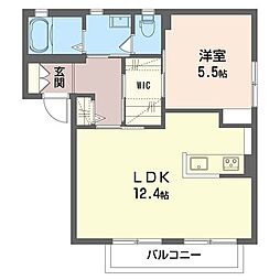 フォレストヒルズB 1LDKの間取図画像