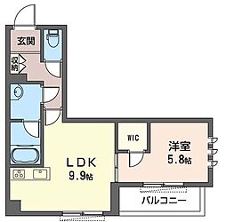 エターナル横浜 1LDKの間取図画像