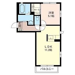 セゾンショコラB 1LDKの間取図画像