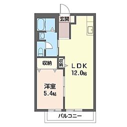 ペガサスB 1LDKの間取図画像