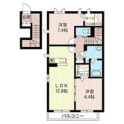 エストレラ2 2LDKの間取図画像