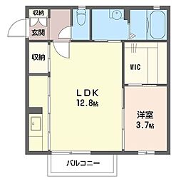 インペリアルＡ 00201 2階1LDKの間取り