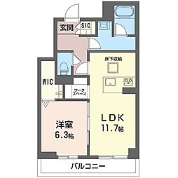 ラヴォラーレ 1LDKの間取図画像