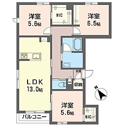 メゾン ド ドラコ 3LDKの間取図画像