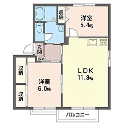 サンモールヨシダ 2LDKの間取図画像